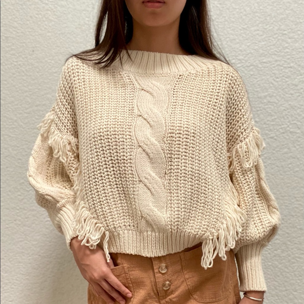 Boho Beige Cozy Sweater